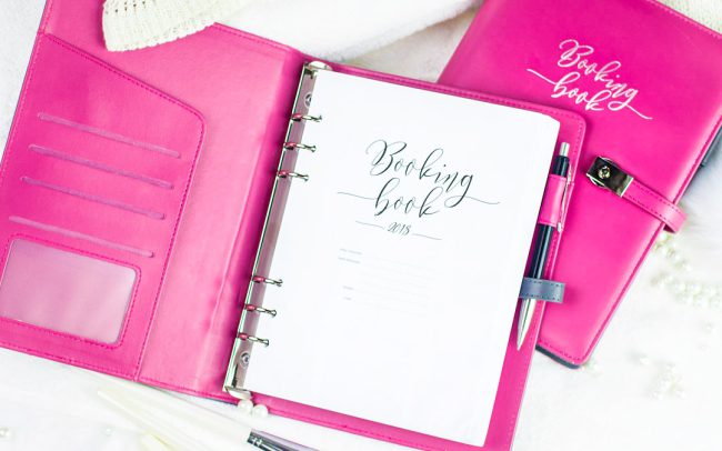 kalendarz dla wizazystki, fryzjerki, kosmetyczki, masażystki. Booking Book